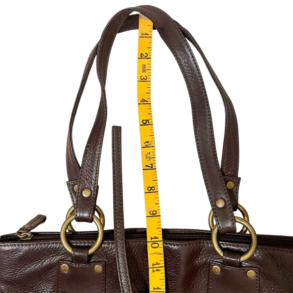 Hobo International Brown Leather Purse tote bag with brass hardware - Picture 9 of 13